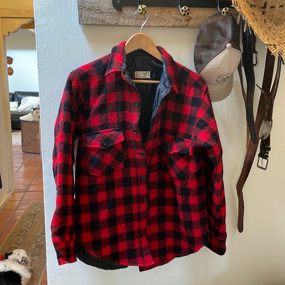 L.L. Bean Quilted Buffalo Plaid Hunter Jacket